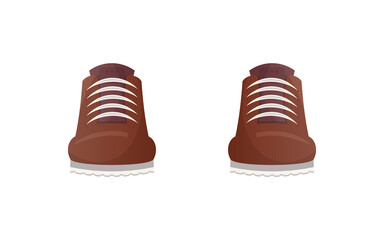 Brown shoes isolated on white background. Cartoon style. Vector.