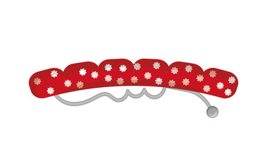 Red female hairpin isolated on white background. Cartoon style. Vector.