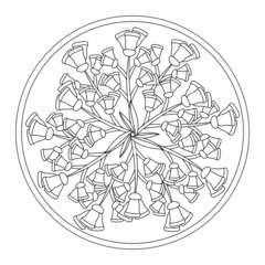 Mandala flower for adult coloring book. Hand drawn vector illustration