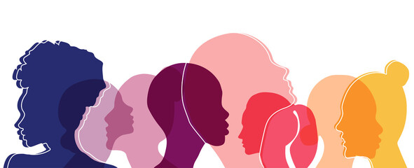 Women silhouette head isolated.