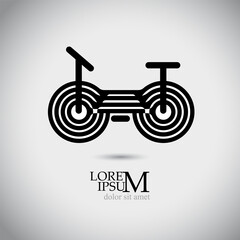 Logo stylized bike. Vector illustration