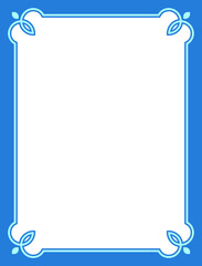 Border frame. Vector blue frame isolated on white background