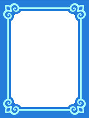 Border frame. Vector blue frame isolated on white background