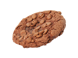 Delicious chocolate chip cookie isolated on white