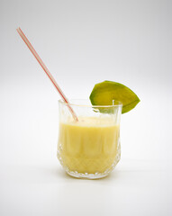mango juice isolate on white, closeup