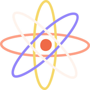 Abstract Atom Motion Scheme Cartoon Illustration