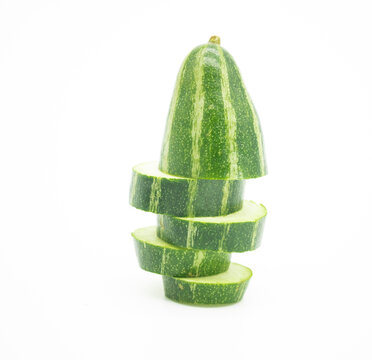 pointed gourd slice isolate on white background,