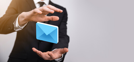 Email marketing and newsletter concept.Contact us by newsletter email and protect your personal...