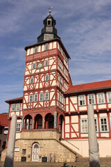 Thüringisches Fachwerkjuwel; Rathaus der Kleinstadt Treffurt (Wartburgkreis)