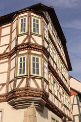 Fachwerkerker am Ohrfeigenhaus im westthüringischen Treffurt