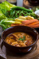 shrimps soup with vegetables