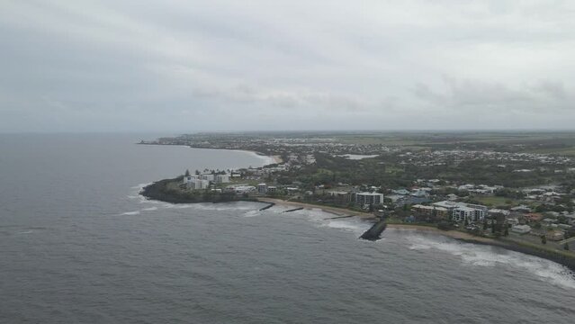 Panoramic View Over Bargara Beach, Bundaberg, Queensland, Australia - aerial drone shot