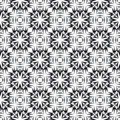 Geometric seamless pattern, ornament, abstract black and white background, fashion print, vector decorative texture.