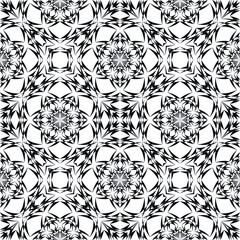 Fototapeta premium Geometric seamless pattern, ornament, abstract black and white background, fashion print, vector decorative texture.