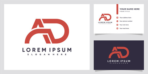 Initial AD logo design with creative modern concept