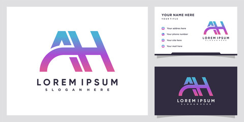 Initial AH logo design with creative modern concept