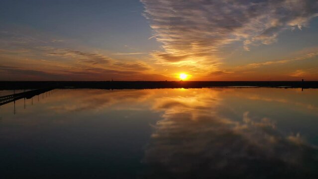 Texas Sunrise Over A Beautiful Mirror Lake