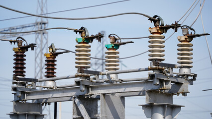 Electrical substation - electrical installation. Reception, conversion and distribution of...