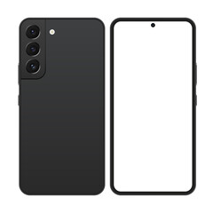 Smartphone black mockup. Smart phone vector stock illustration.	