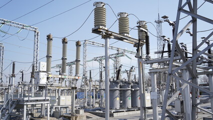 Electrical substation - electrical installation. Reception, conversion and distribution of...