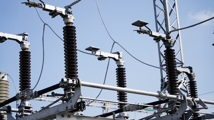 Electrical substation - electrical installation. Reception, conversion and distribution of...