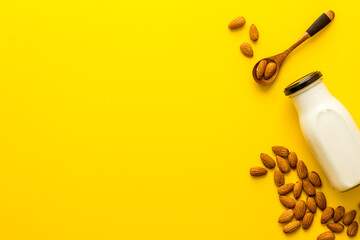 Almond nuts vegan milk - non dairy diet nutrition
