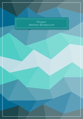 Abstract polygon background, in haze color tone of green and blue