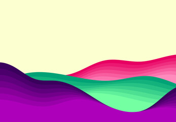 Simple wavy banner design for business with Pattern in multicolor. Vector illustration