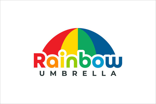 Rainbow Logo Colorful Umbrella Combination