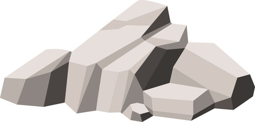 Polygonal Rocks Heap Cartoon Illustration © Good Studio