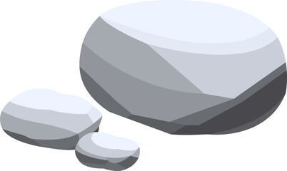 Stone and Small Rock Pieces Cartoon Illustration © Good Studio