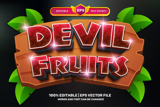 devil fruits cartoon adventure Bold 3D Editable text Effect Style