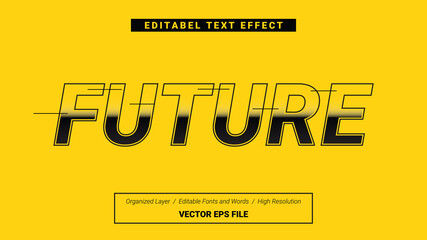 Obraz premium Editable Future Font Design. Alphabet Typography Template Text Effect. Lettering Vector Illustration for Product Brand and Business Logo.