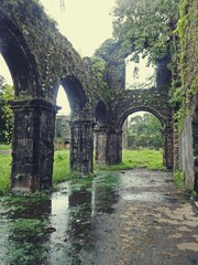 abandoned vasai fort at maharashtra, india 