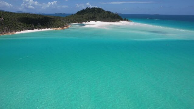 Aerial view of a beach in Whitsunday Islands Queensland Australia