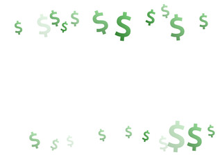 Green dollar signs flying currency vector