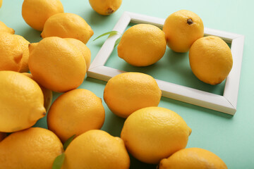 Many lemons, top view