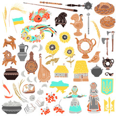 A set of items symbolizing Ukraine - 494696892