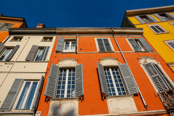 Obraz premium Old buildings in old town of Parma in Italy.
