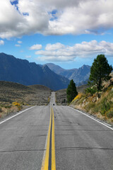 Naklejka premium The road went off. The road through mountain