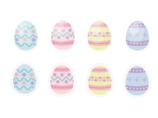 set of cute easter egg cartoon element