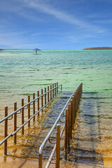 The gangway for descending