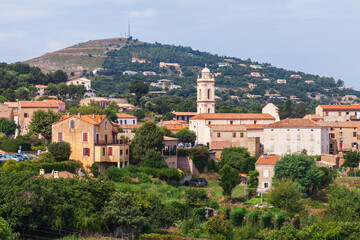 Fototapeta na wymiar Piana, South Corsica, France. Corsican town view