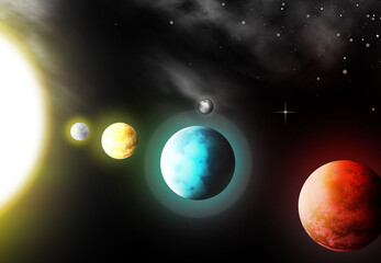 Illustrazione digitale dell'orbita Eclittica del Sistema Solare