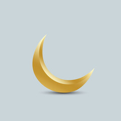 Fototapeta na wymiar The moon is gold, the moon of ramadan kareem.