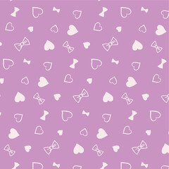 Heart & Bow Pattern Purple