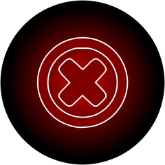 Red cross icon. Disapproved button