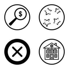 Circles1-2 Flat Icon Set Isolated On White Background