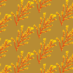 Yellow orange flowers pattern