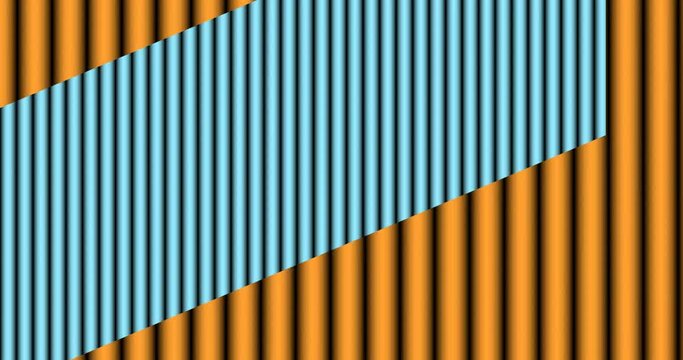 3d Render With Yellow And Blue Background With Dark Vertical Stripes